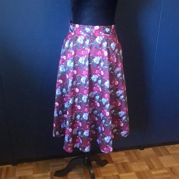 1861 vintage looking long floral print skirt size small - Picture 3 of 10